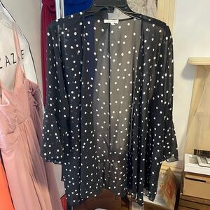 Maurices Black and White Polka Dot Sheer Cover-Up